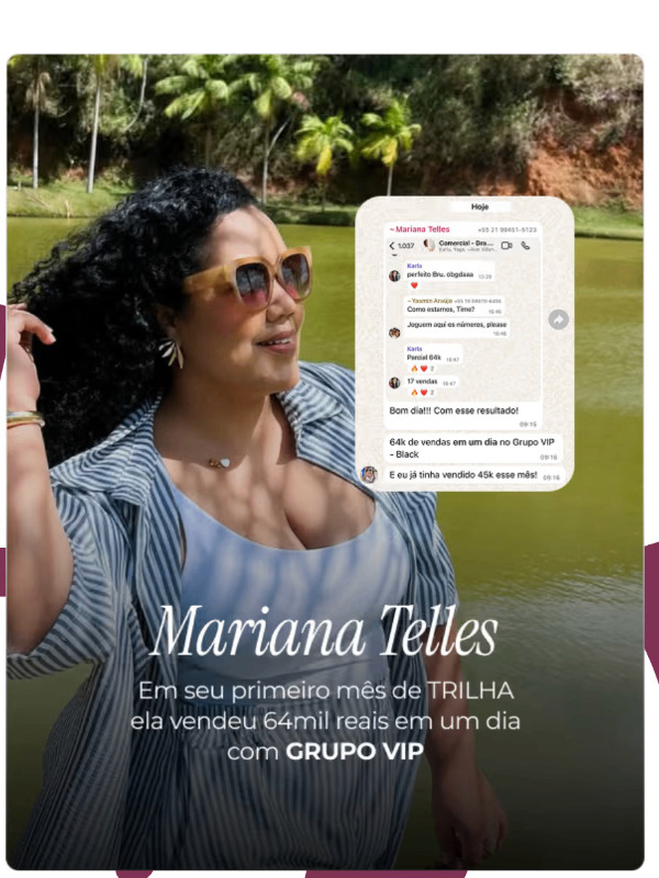 Mariana, aluna da mentoria trilha